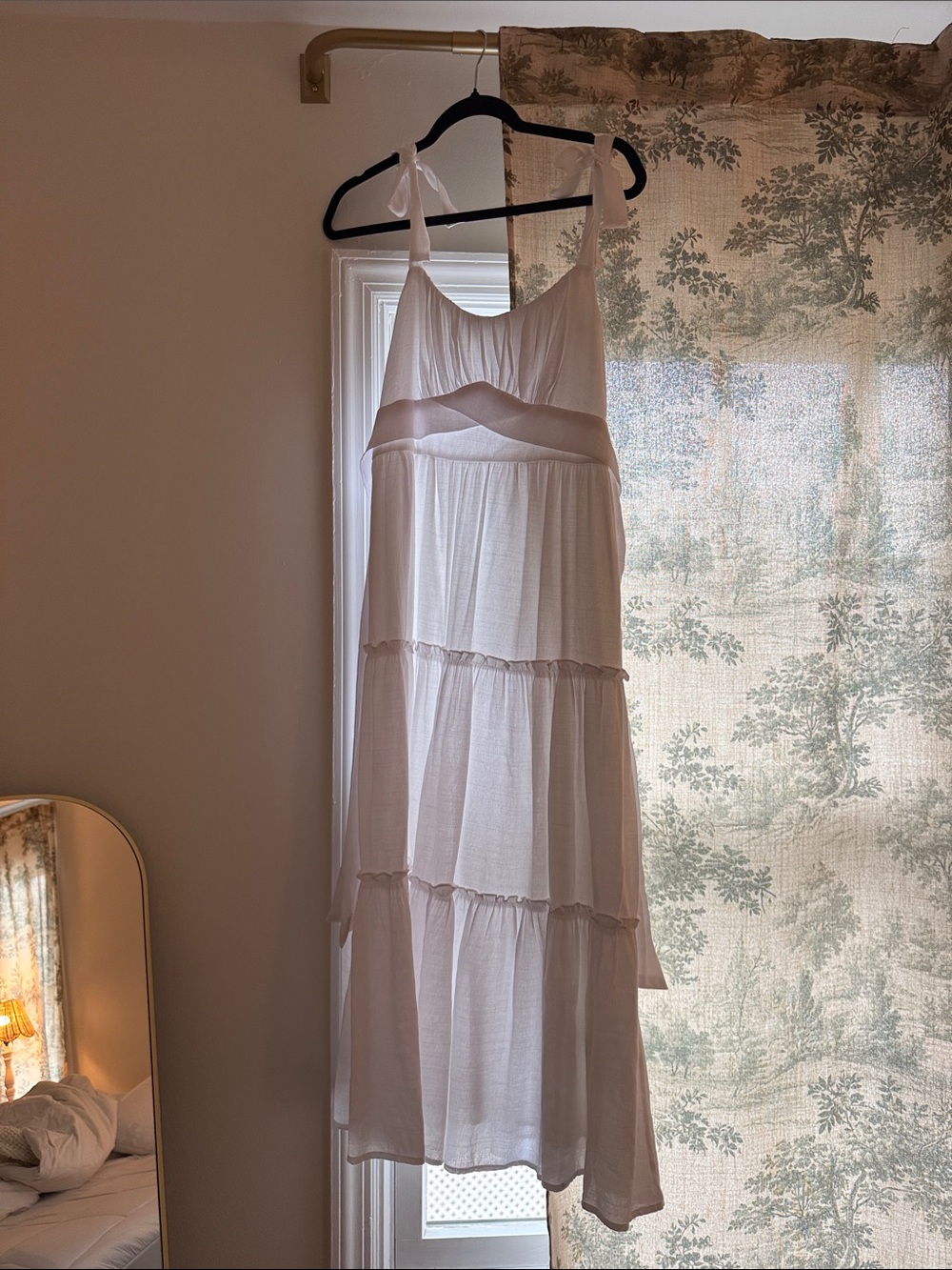 Trixxi White Ruffle Tie Tank Maxi Dress